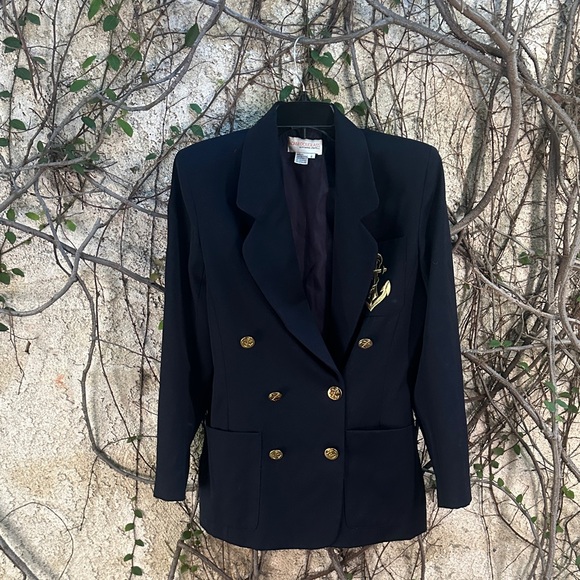 Adrianna Papell Jackets & Blazers - Adrianna Papell Midnight Blue Blazer with Gold Accents
